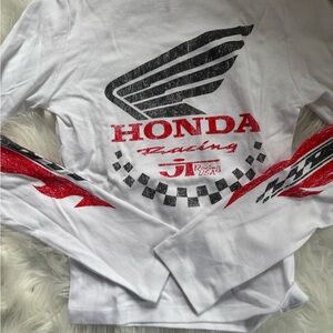 Tilly's Honda Racing Long Sleeve Shirt - White and Red